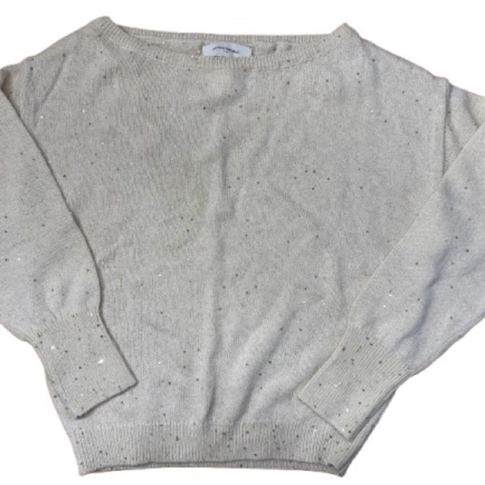 Banana Republic Ivory Sweater with Metallic Details